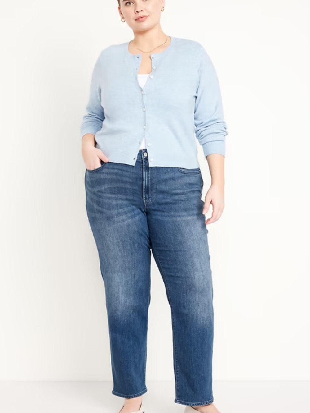 NEW Old Navy High-Rise Wow Loose Jeans Women’s Tall Size 18 Stretch Blue Denim - Picture 2 of 13